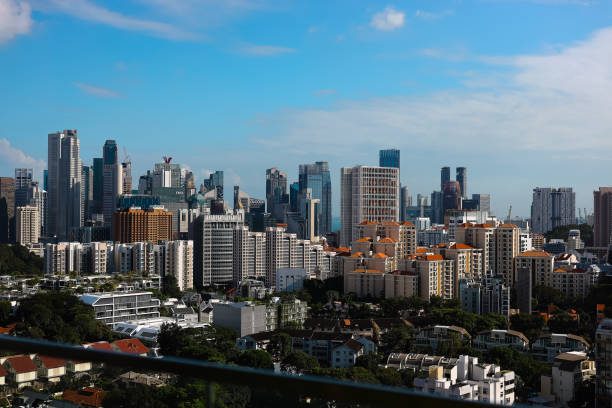 istock Skyline of Singapore with pool in foreground 1277622163