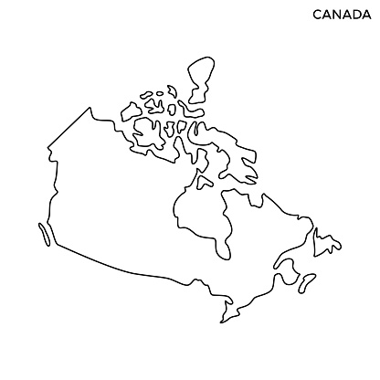 Canada Outline Map Vector Stock Illustration Design Template. Editable Stroke. Vector eps 10.