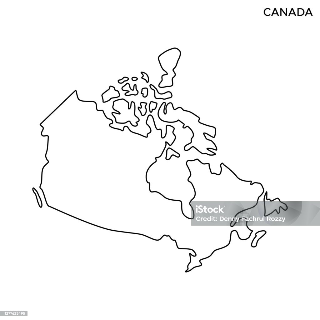 加拿大地圖向量圖圖插圖設計範本。可編輯描邊。 - 免版稅加拿大圖庫向量圖形
