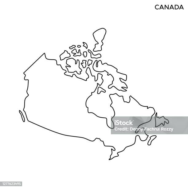加拿大地圖向量圖圖插圖設計範本可編輯描邊向量圖形及更多加拿大圖片 - 加拿大, 地圖, 圖示