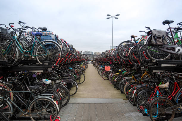 istock Two story outdoor parking in Amsterdam 1277625890