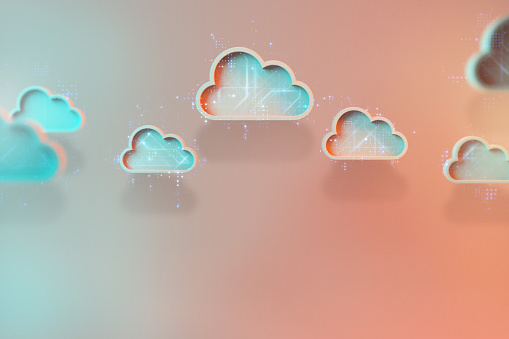 Simple cloud network background. 3d render.