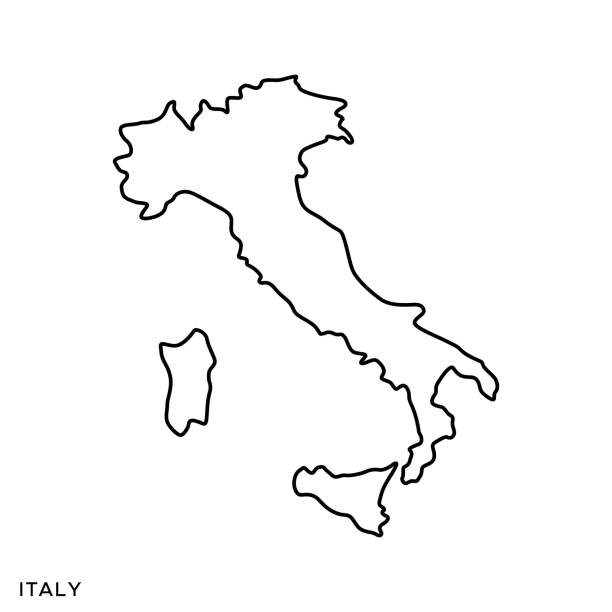 illustrazioni stock, clip art, cartoni animati e icone di tendenza di modello di progettazione illustrazione vettoriale di mappe italiane. tratto modificabile. - italia