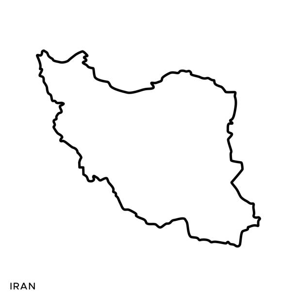 иран карта вектор фондовых иллюстрация дизайн шаблона. редактируемый ход. - iran stock illustrations