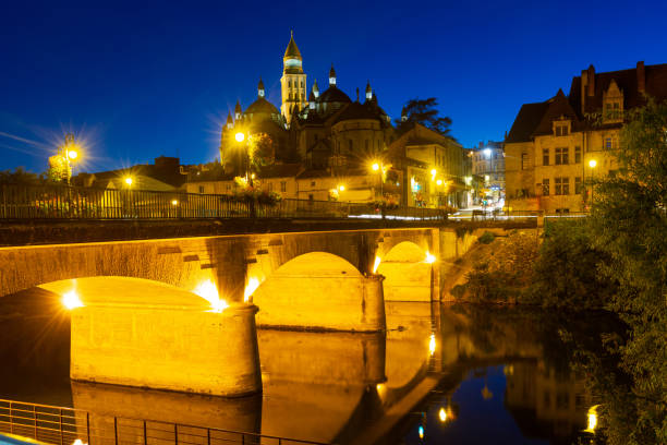 istock Periguous city and Isle river at night 1277628519