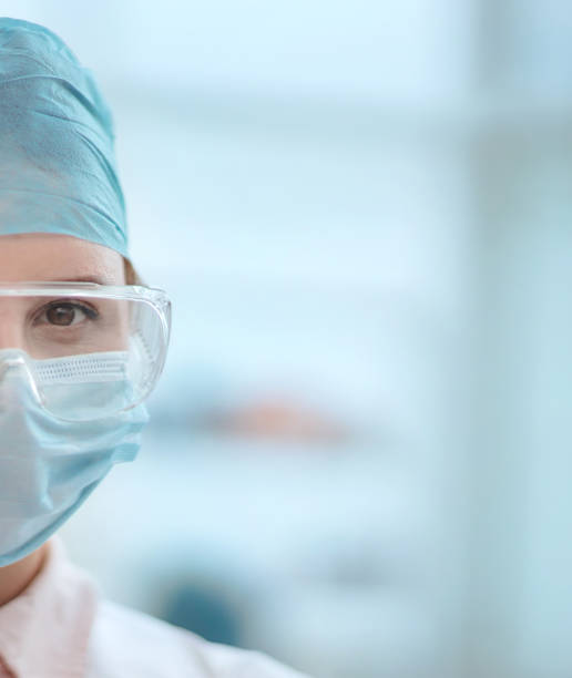 istock female scientist with a blank badge standing in the lab 1277638531