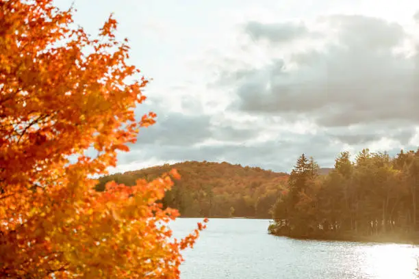 Beautiful autumn scenery in the Adirondack mountains.