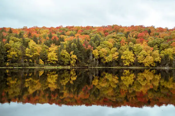 Beautiful autumn scenery in the Adirondack mountains.