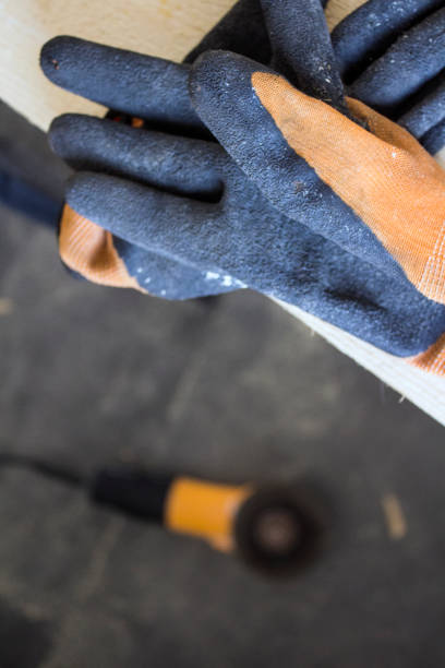 istock Orange angle grinder with abrasive disk close up photo. 1277650717