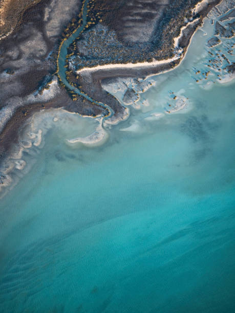 istock Aerial view of water and sand patterns 1277657059