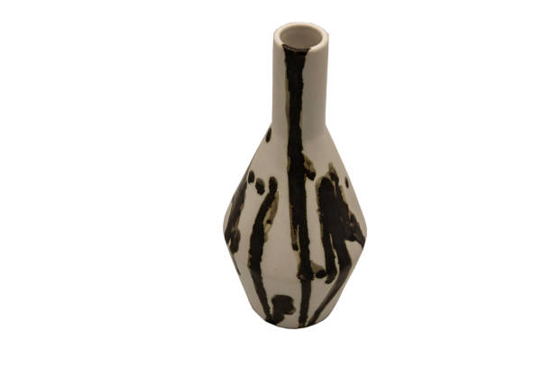 istock Black and whice ceramic vase handmade isolated on white background. 1277659674
