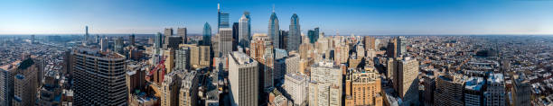 istock Panoramic aerial view on Philadelphia Downtown in a sunny day. 1277659989