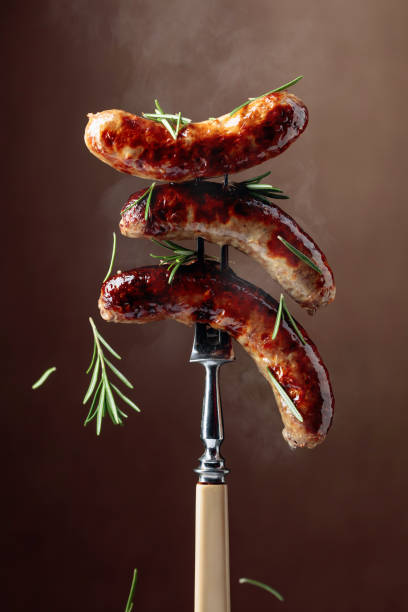 istock Grilled Bavarian sausages with rosemary. 1277665967