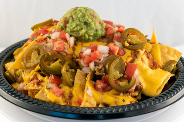 istock Vegan Nachos loaded and stacked with goodness. 1277667929
