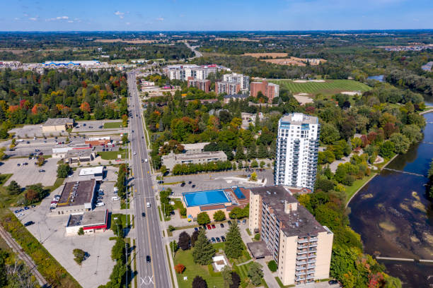 istock Aerial view downtown cityscape, Guelph, Ontario, Canada 1277668663