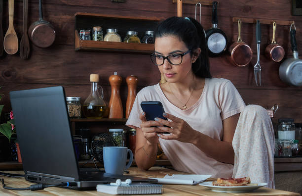 istock Young woman working at home office during quarantine 1277669644