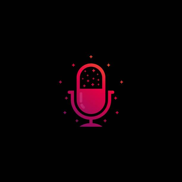 Vector Illustration Podcast Gradient Colorful Style. Vector Illustration Podcast Gradient Colorful Style. microphone designs stock illustrations