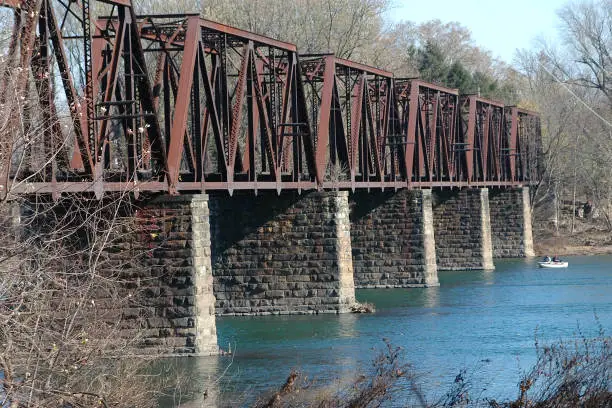 In its last days, local rail traffic served small manufacturing and agriculture operations in the area. The bridge has now been abandoned, being deemed to expensive to remove.