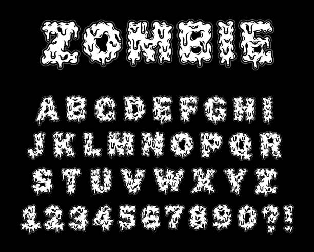 Zombie et Monster Letters Vector Illustration - Illustration vectorielle