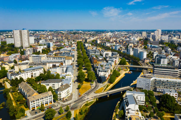 Top view of the city of Rennes. France Top view of the city of Rennes. Brittany. France rennes france photos stock pictures, royalty-free photos & images