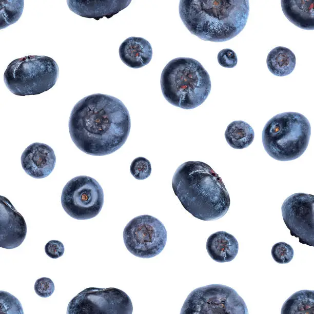 fruit pattern of blueberries isolated on white backgroundpattern of blueberries isolated on white background