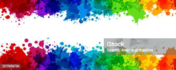 Color Splash Horizontal Rainbow Splash Vector Illustration Horizontal Background With Copy ...