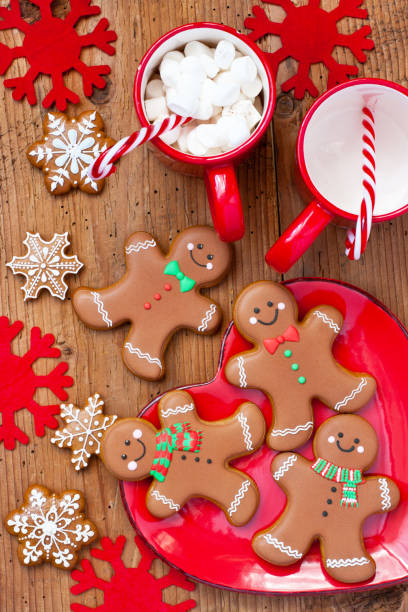 istock Christmas Gingerbread cookies and mug with  marshmallows 1277697762