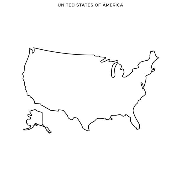 United States of America Map Vector Stock Illustration Design Template. Editable Stroke. United States of America Outline Map Vector Stock Illustration Design Template. Editable Stroke. Vector eps 10. united states map outline stock illustrations
