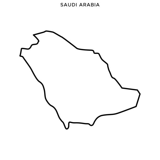 ilustrações de stock, clip art, desenhos animados e ícones de saudi arabia map vector stock illustration design template. editable stroke. - arábia saudita
