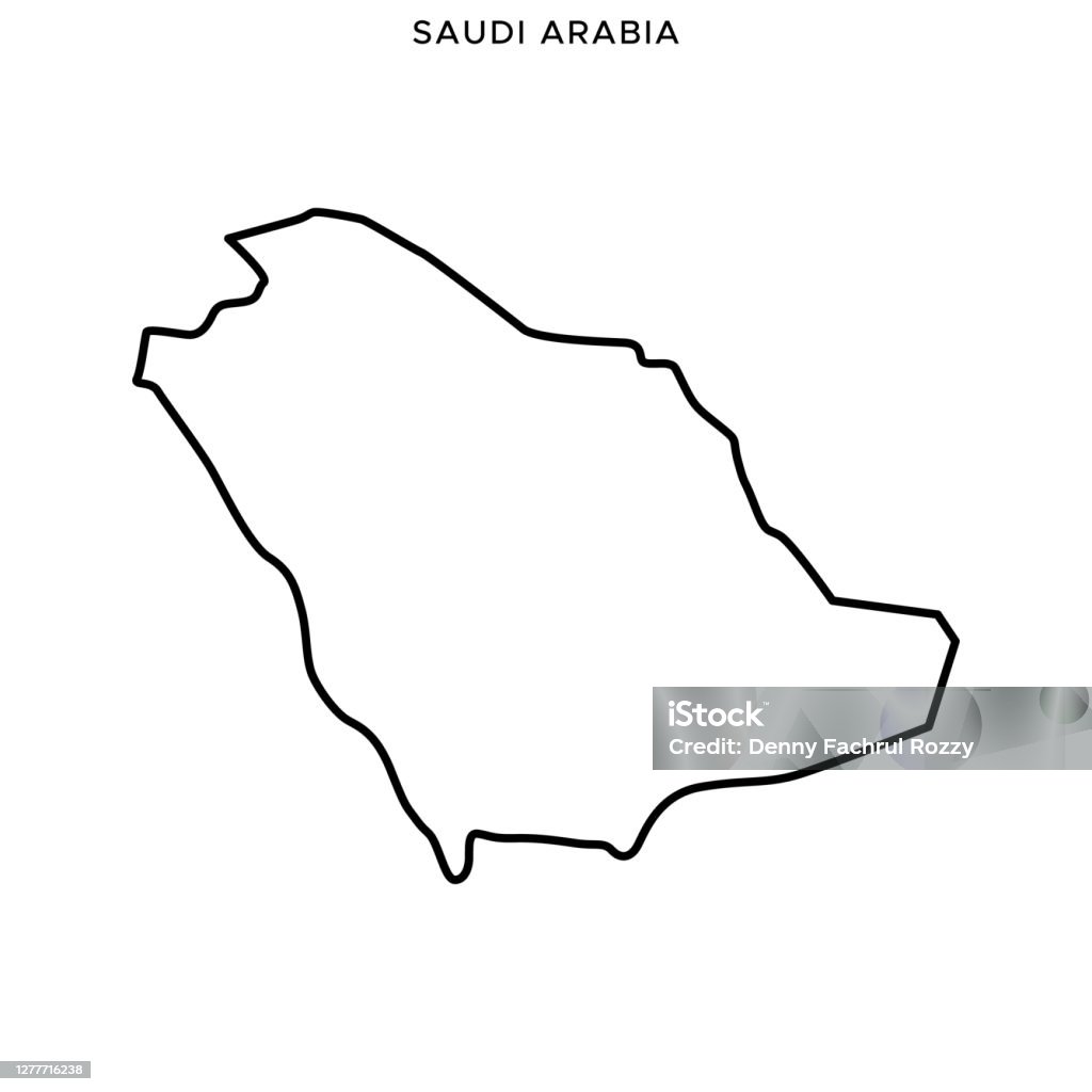 Саудовская Аравия Карта Вектор фондовых Иллюстрация Дизайн шаблона. Редактируемый ход. - Векторная графика Саудовская Аравия роялти-фри