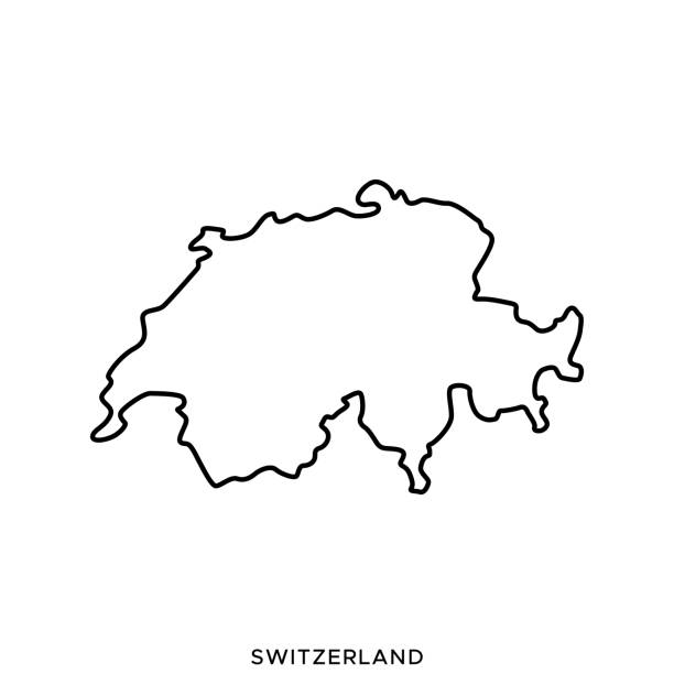 illustrations, cliparts, dessins animés et icônes de modèle de conception d’illustration de stock vectoriel de carte de suisse. course modifiable. - switzerland