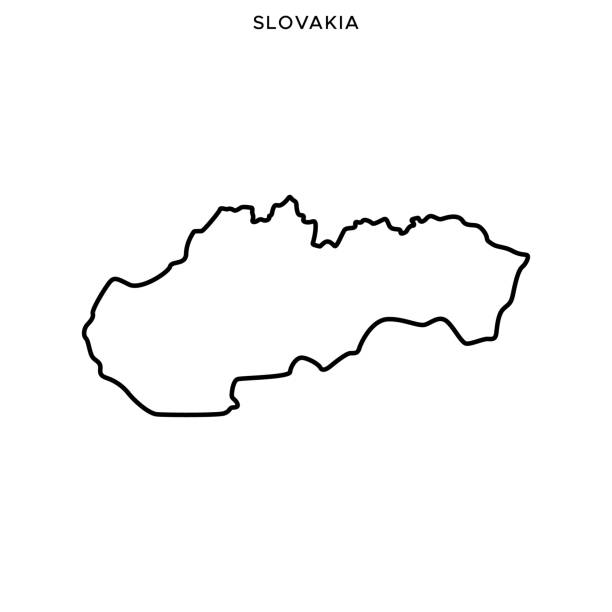 スロバキアマップベクトルストックイラストデザインテンプレート。編集可能なストローク。 - スロバキア点のイラスト素材／クリップアート素材／マンガ素材／アイコン素材