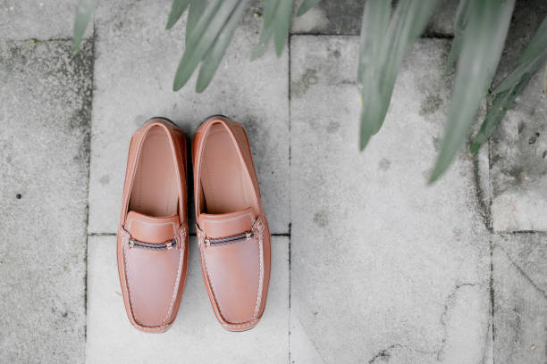 istock Brown Shoes for a Man top View 1277718175