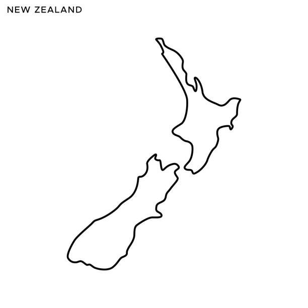 Map of New Zealand With Kiwi Icons Map of New Zealand With Kiwi Icons