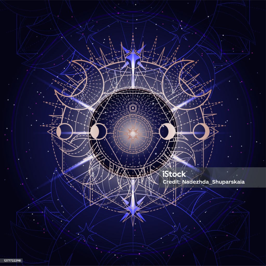 Sacred Graphics Vector Illustration Of Sacred Geometry Symbol On Abstract Background ...