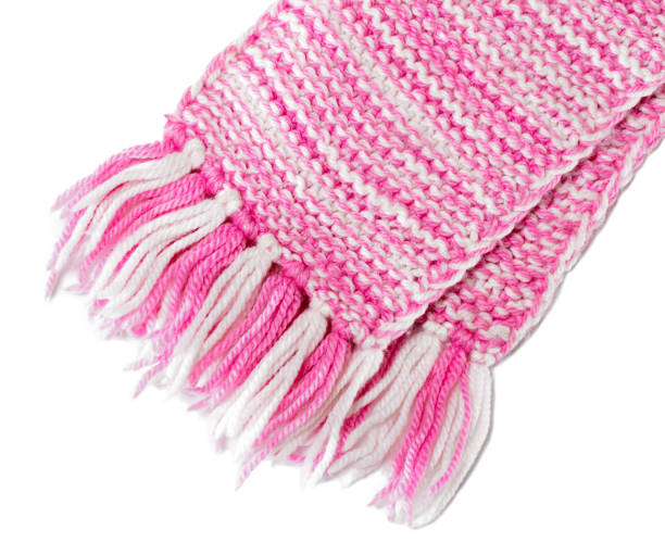 istock Woolen knitted scarf on white 1277725470