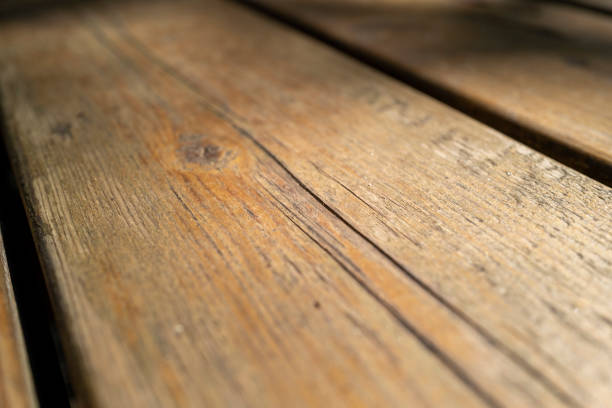 Close up, macro of a wooden table