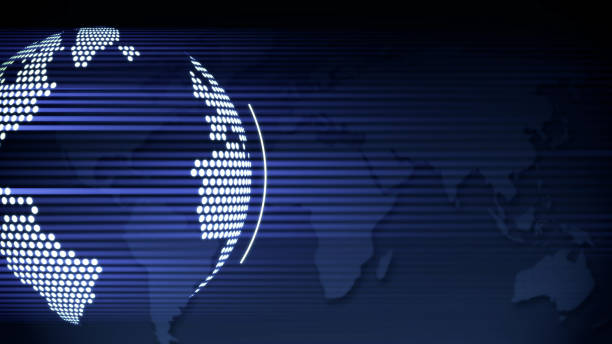 Global earth rotating Digital World News Studio