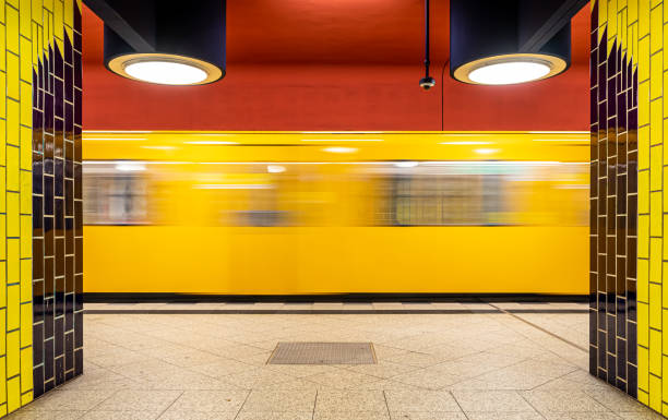 Blurred Motion Of Train At Subway Station