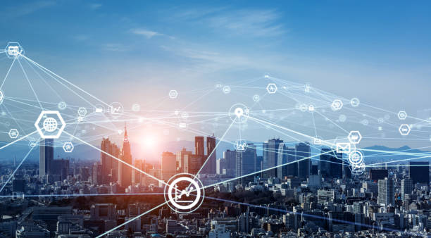 istock Smart city and communication network concept. 5G. IoT (Internet of Things). Telecommunication. 1277730971