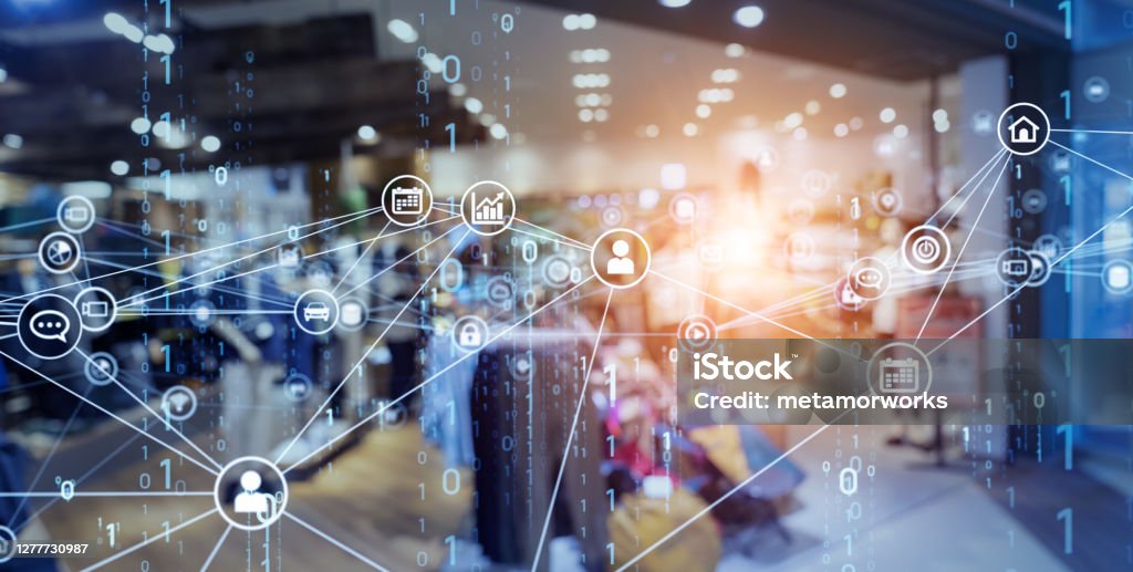 Retail and technology. Retail as a Service. Technology Stock Photo