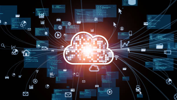 концепция облачных вычислений. коммуникационная сеть. - cloud стоковые фото и  изображения