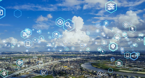 istock Smart city and communication network concept. 5G. IoT (Internet of Things). Telecommunication. 1277731072