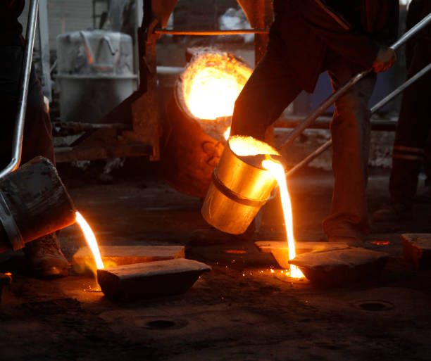 istock Liquid Molten Steel Industry.  Casting, melting, molding and foundry. 1277740828