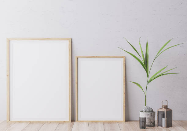 istock mockup poster frame in modern interior background, Scandinavian style 1277740899