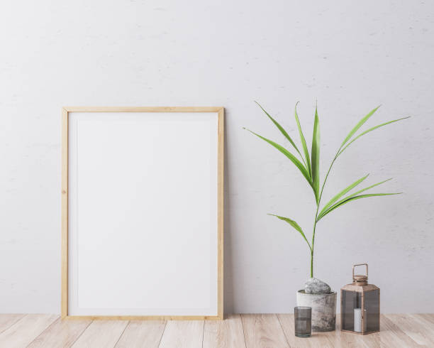 istock mockup poster frame in modern interior background, Scandinavian style 1277741009