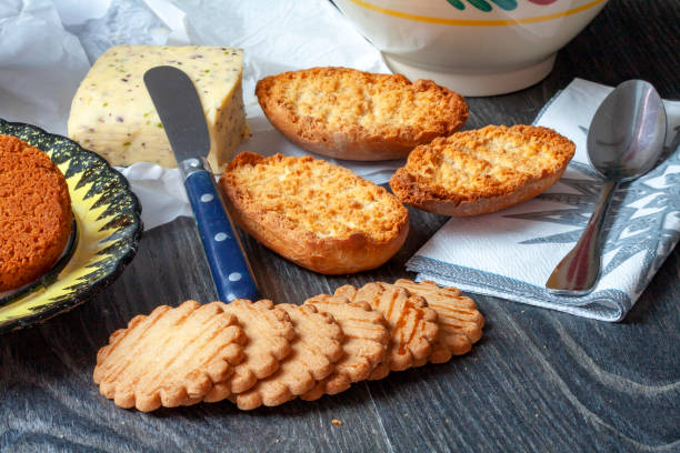 istock Breakfast with Breton patties and pallets, toast and jam 1277741811
