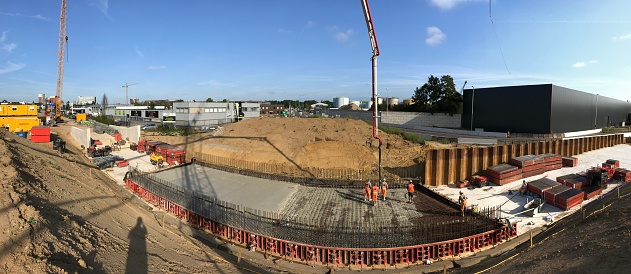 Roermond, the Netherlands, - August 08, 2019. Construction of a new highway tunnel in the center of the city.