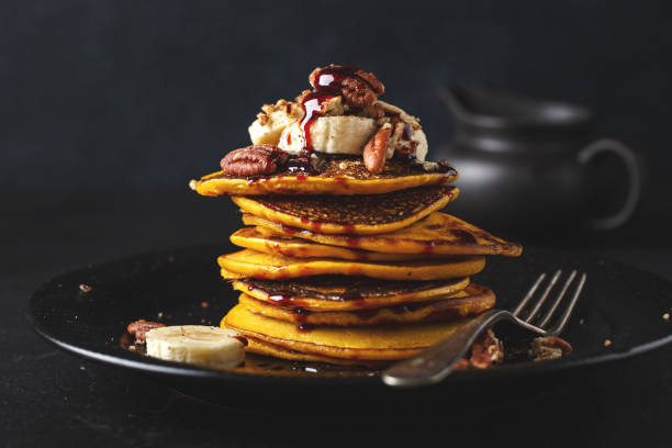 istock Pumpkin pancakes with caramel 1277743502