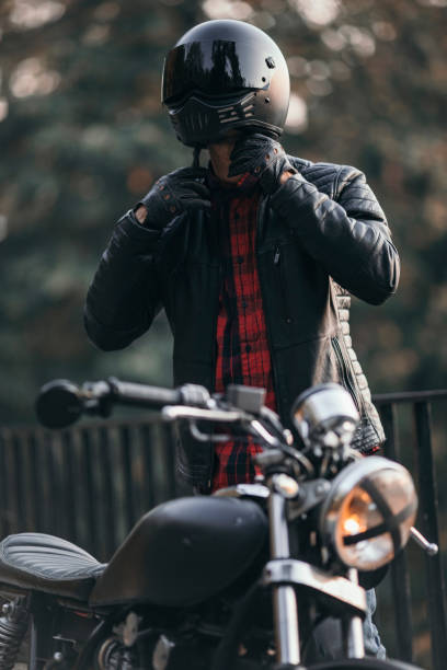 istock Handsome Caucasian male biker 1277750842